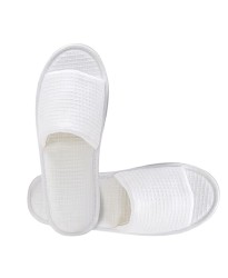 Open Toe Cotton Waffle Slippers